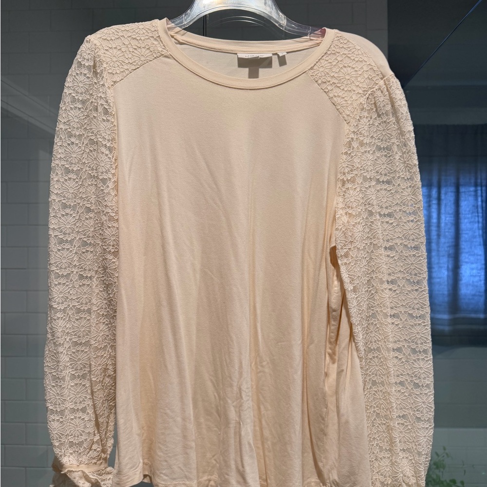 Chico's Cream Lace Long Sleeve Top